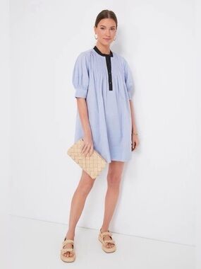 Tuckernuck pomander place blue annalee swiss dot babydoll dress S